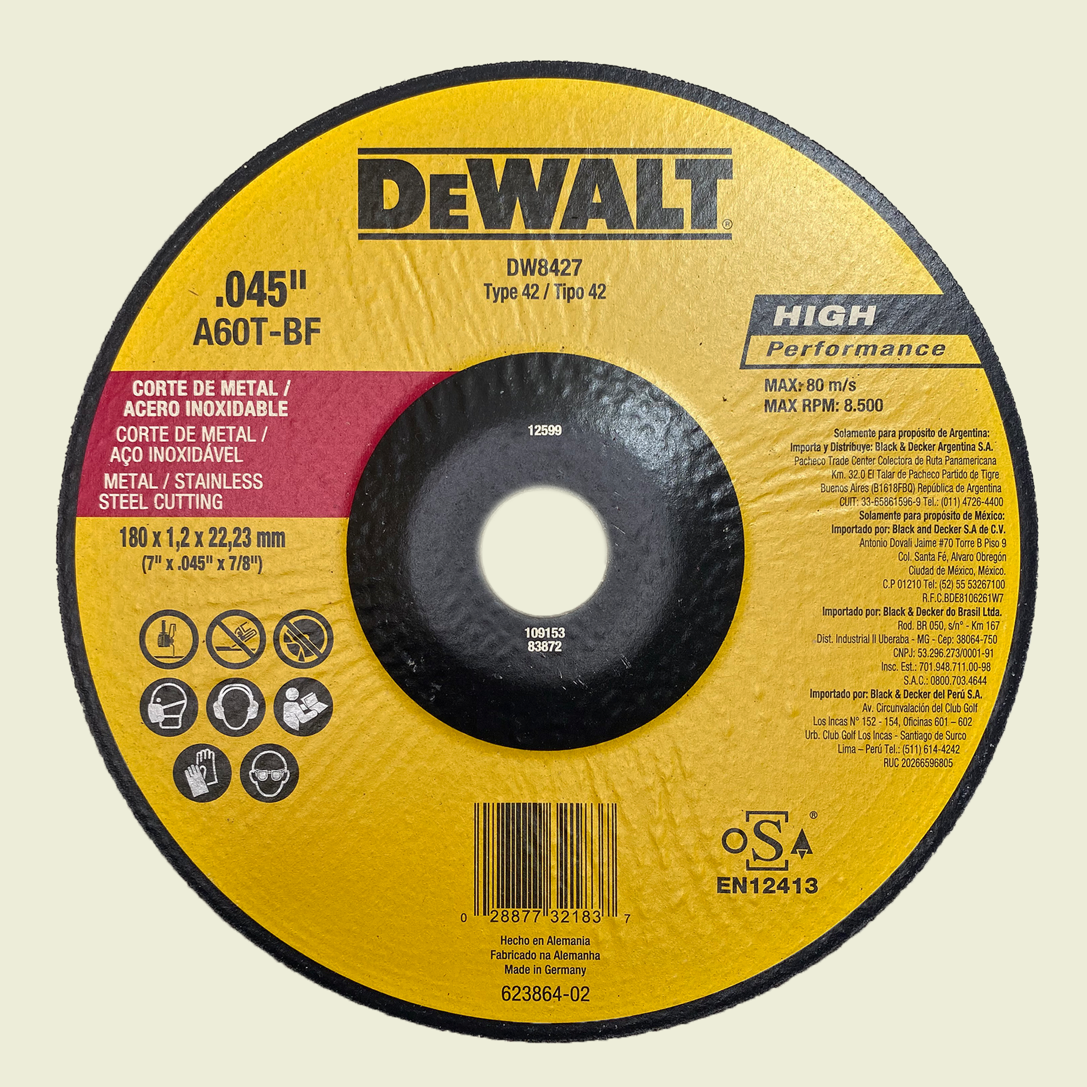 DeWalt 7″ Stainless Steel Cutting Disk Samaroo's Materials & LTD