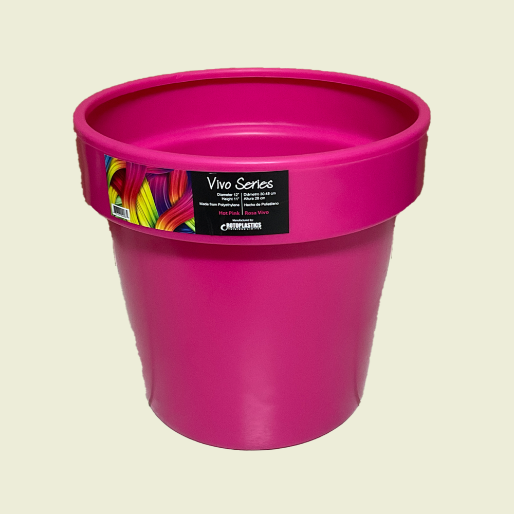 Vivo Series 12" Plat Pot Hot Pink Trinidad