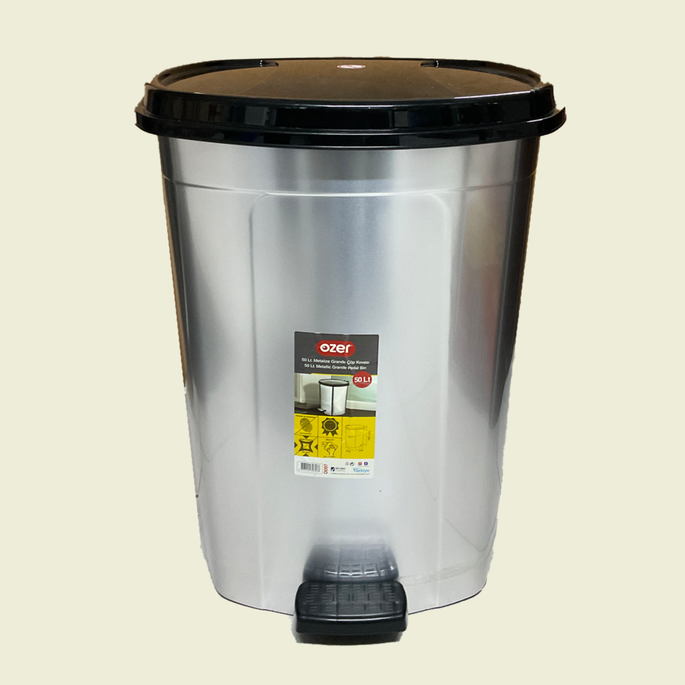 Ozer 50Lt. Metallic Pedal Bin Trinidad