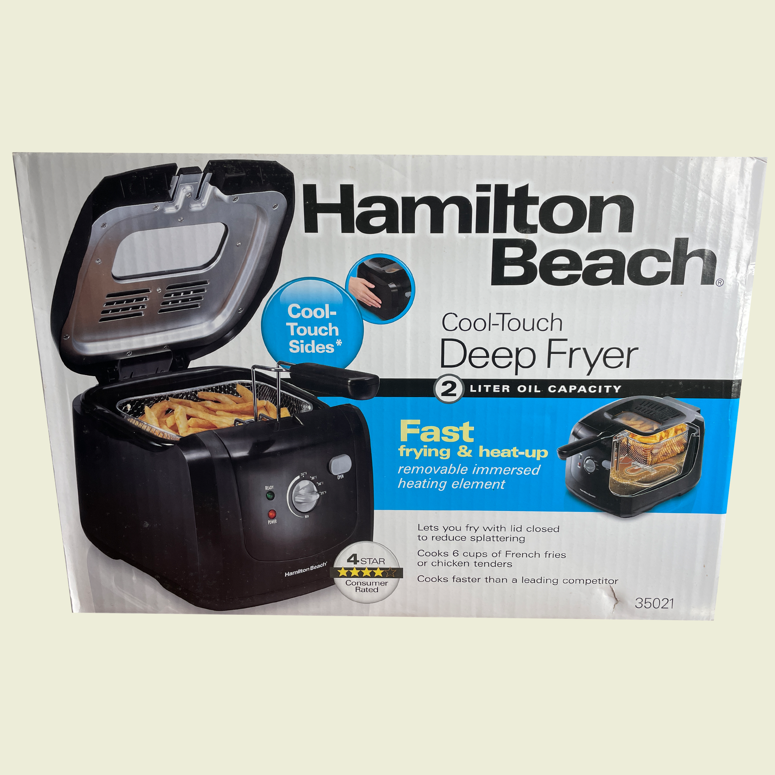 Hamilton Beach (35021) Deep Fryer, Cool Touch with Basket, 2 Liter Oil Capacity