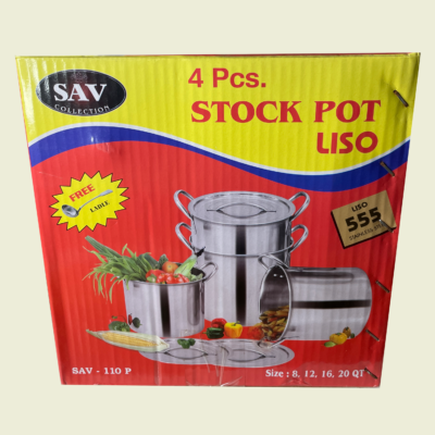 Liso 4pcs Stainless Steel Stock Pots Trinidad