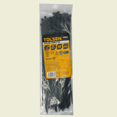 Tolsen 14" Black Cable Ties 4.8mm Trinidad