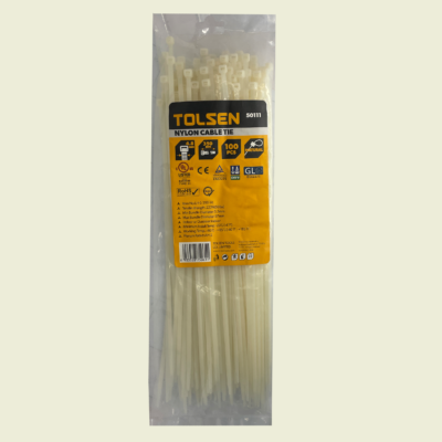 Tolsen 8" White Cable Ties 4.8mm Trinidad