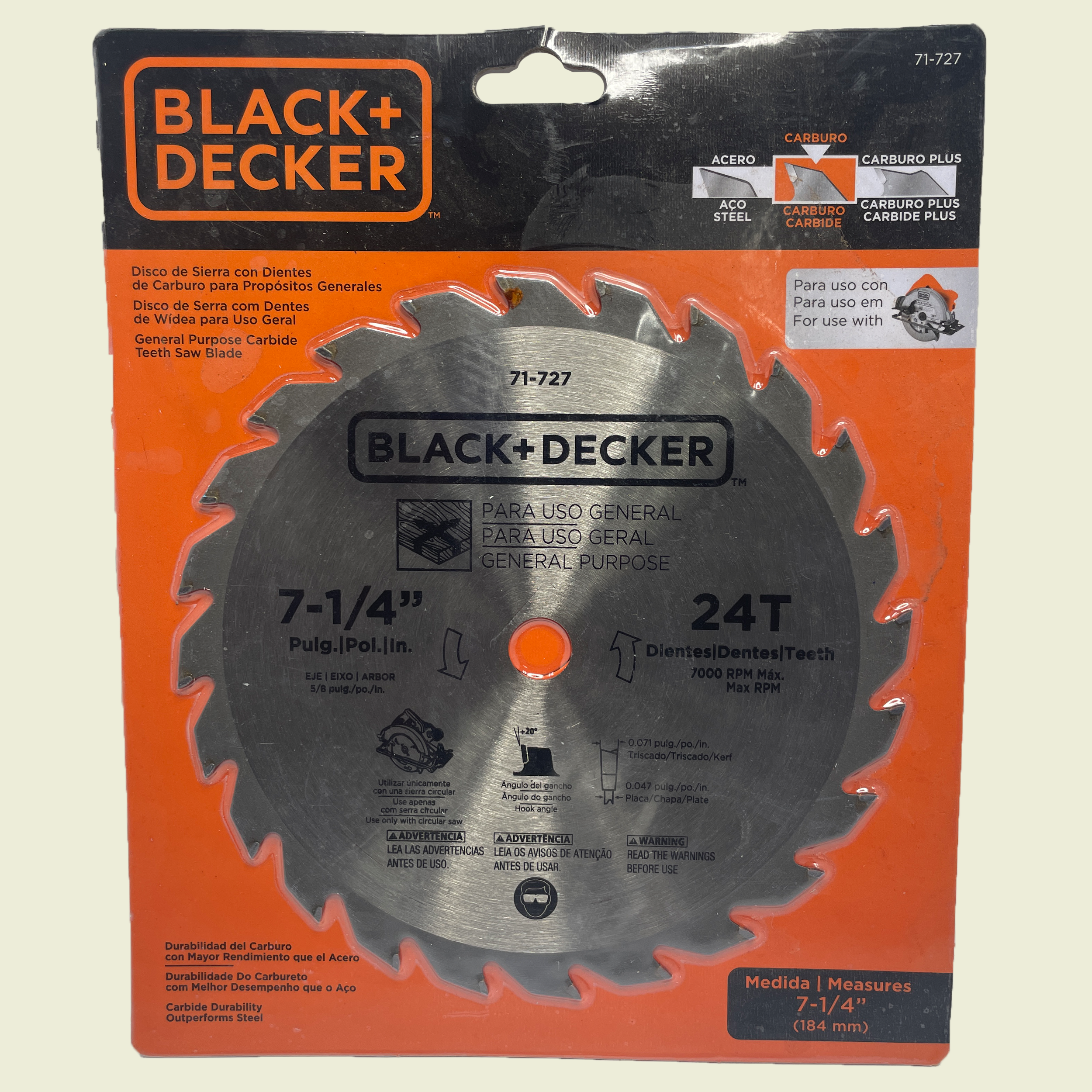 Black & Decker 7¼” Saw Blade 24T • Samaroo's Materials & General LTD