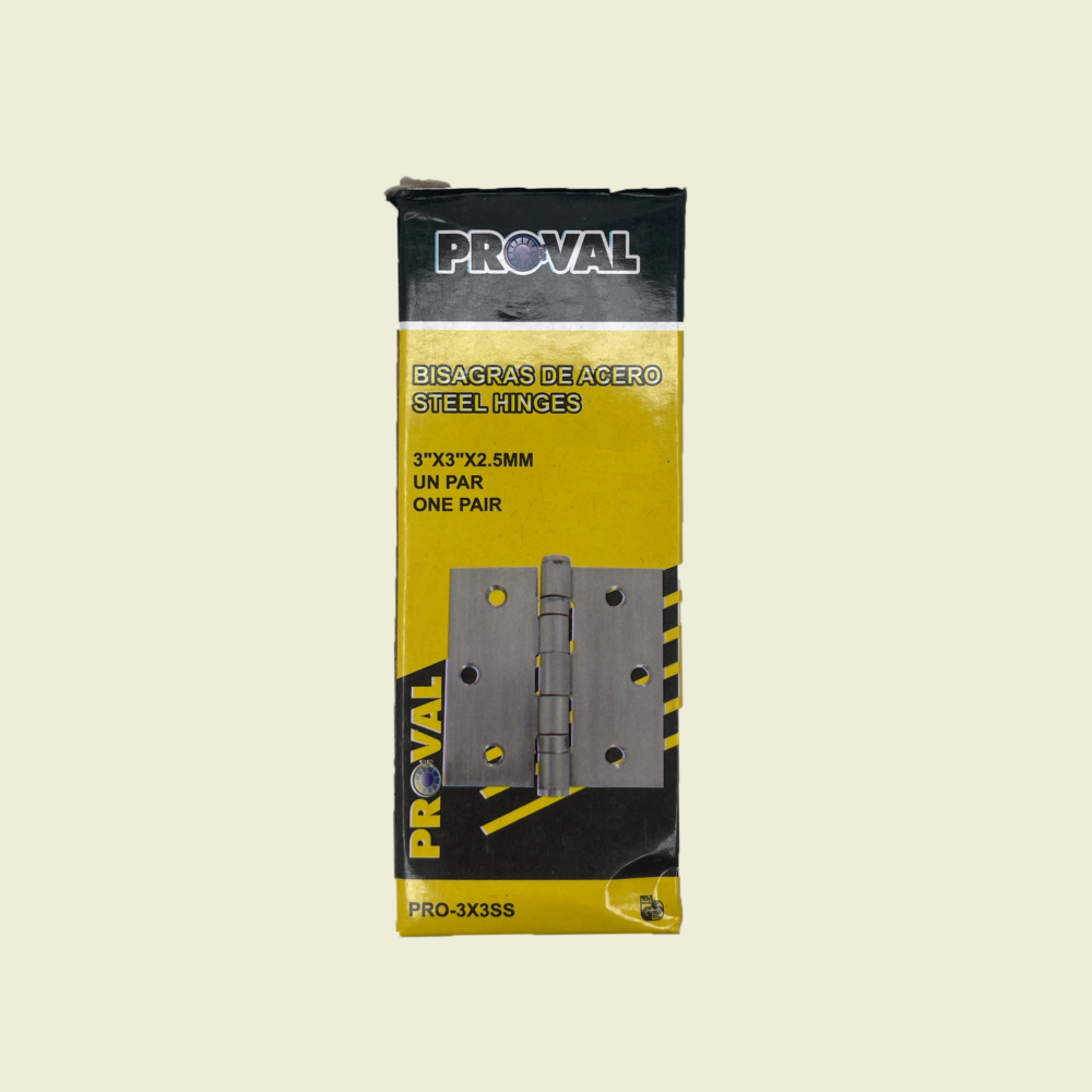 Proval 3" x 3" Steel Hinges w/ Ball Bearings Trinidad