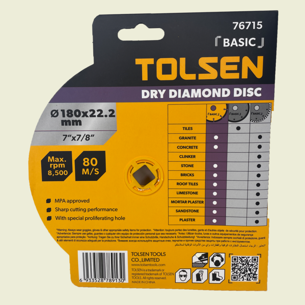 Tolsen 7" Segmented Diamond Blade Trinidad