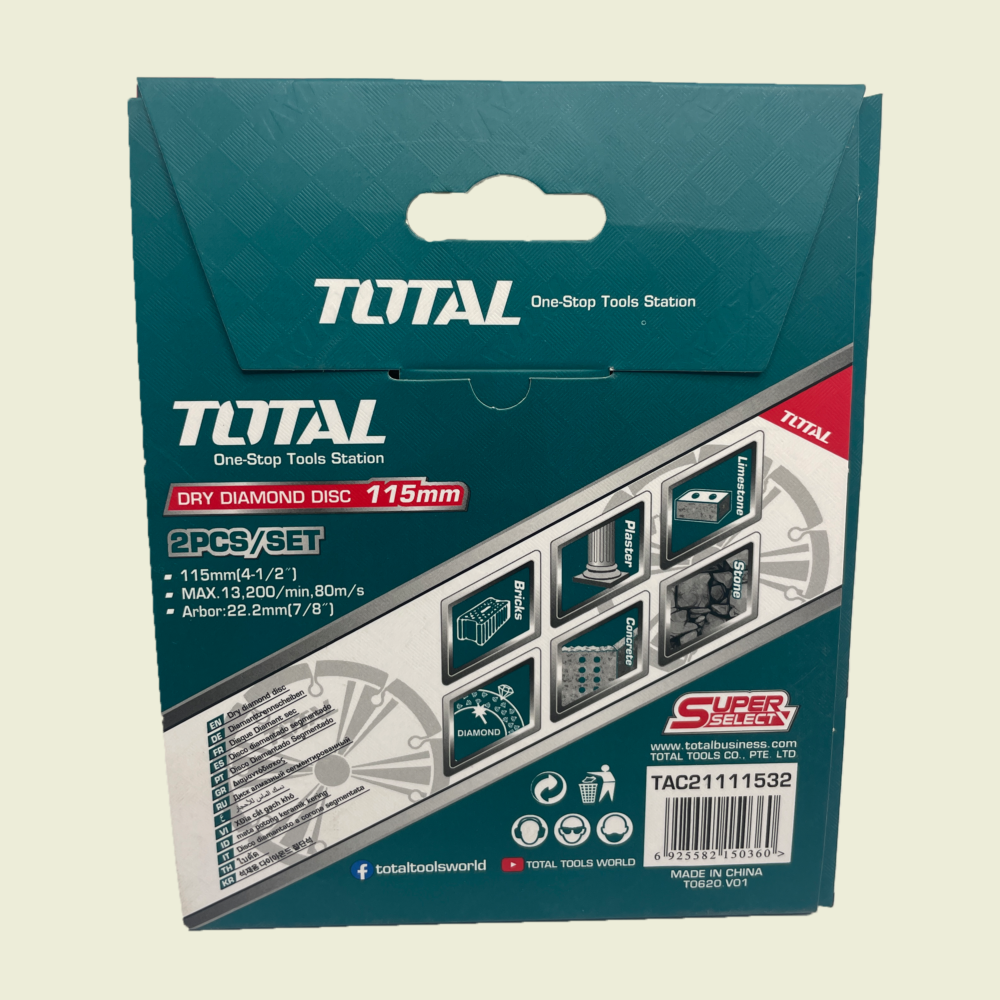 Total 4" Segmented Wet/Dry Cutting Blades 2 Pack Trinidad