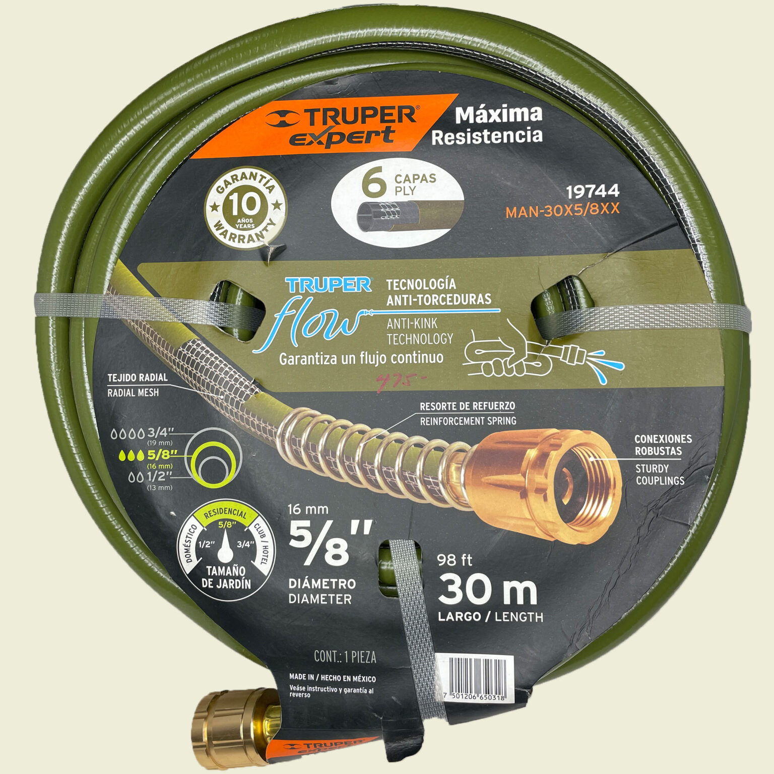 Truper Expert ⅝” AntiKink Garden Hose 30m • Samaroo's Materials