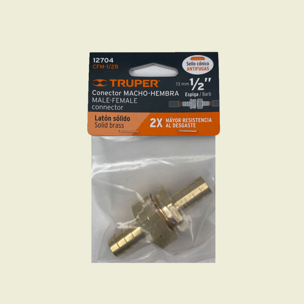 Truper ¾" Male & Female Hose End Connector (⅝" Hose) Trinidad