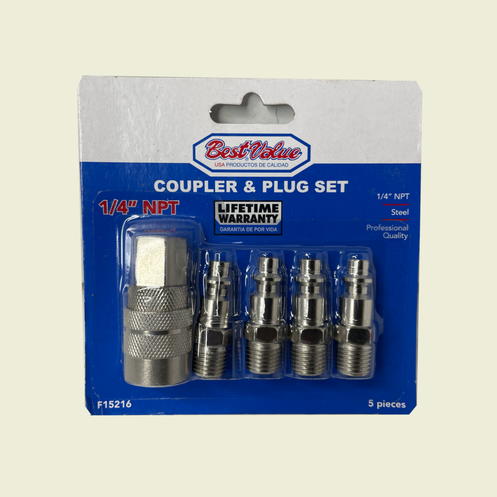 Best Value ¼” NPT Coupler & Plug Set • Samaroo's Materials & General LTD