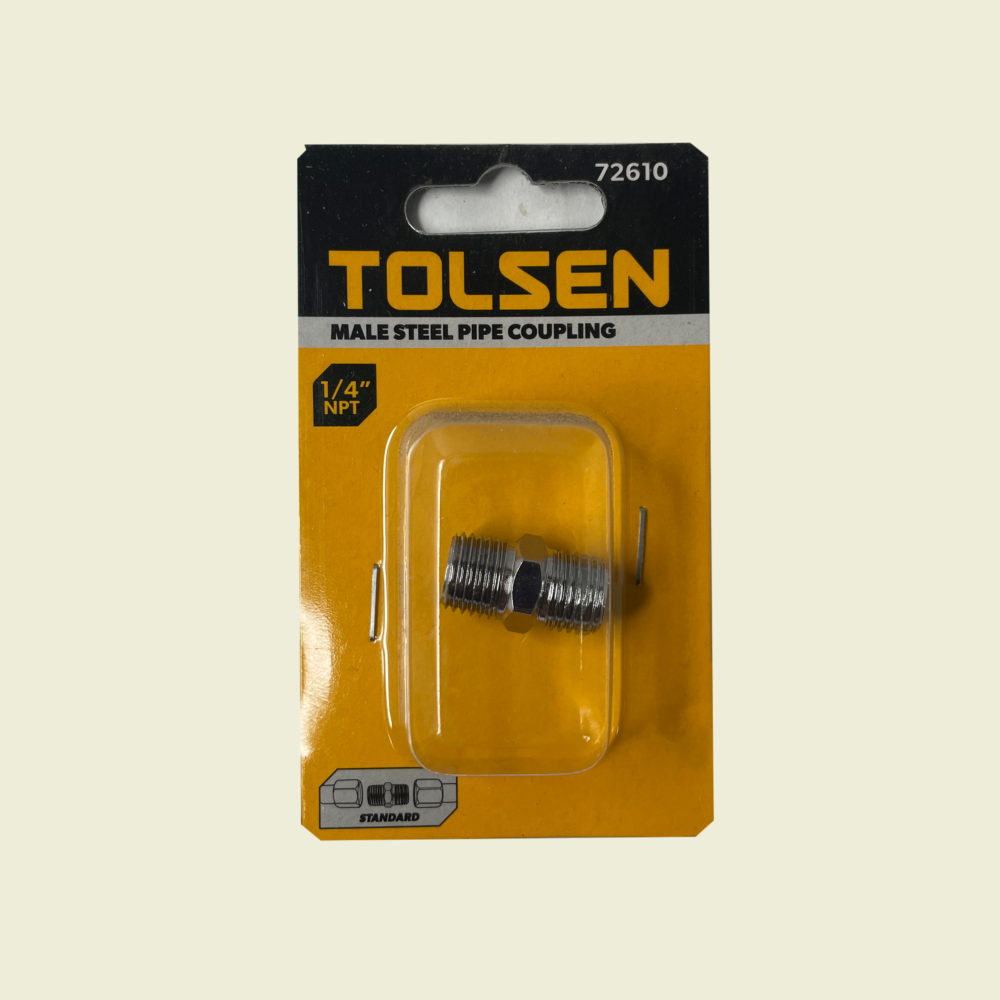 Tolsen ¼" NPT Male Steel Pipe Coupling Trinidad