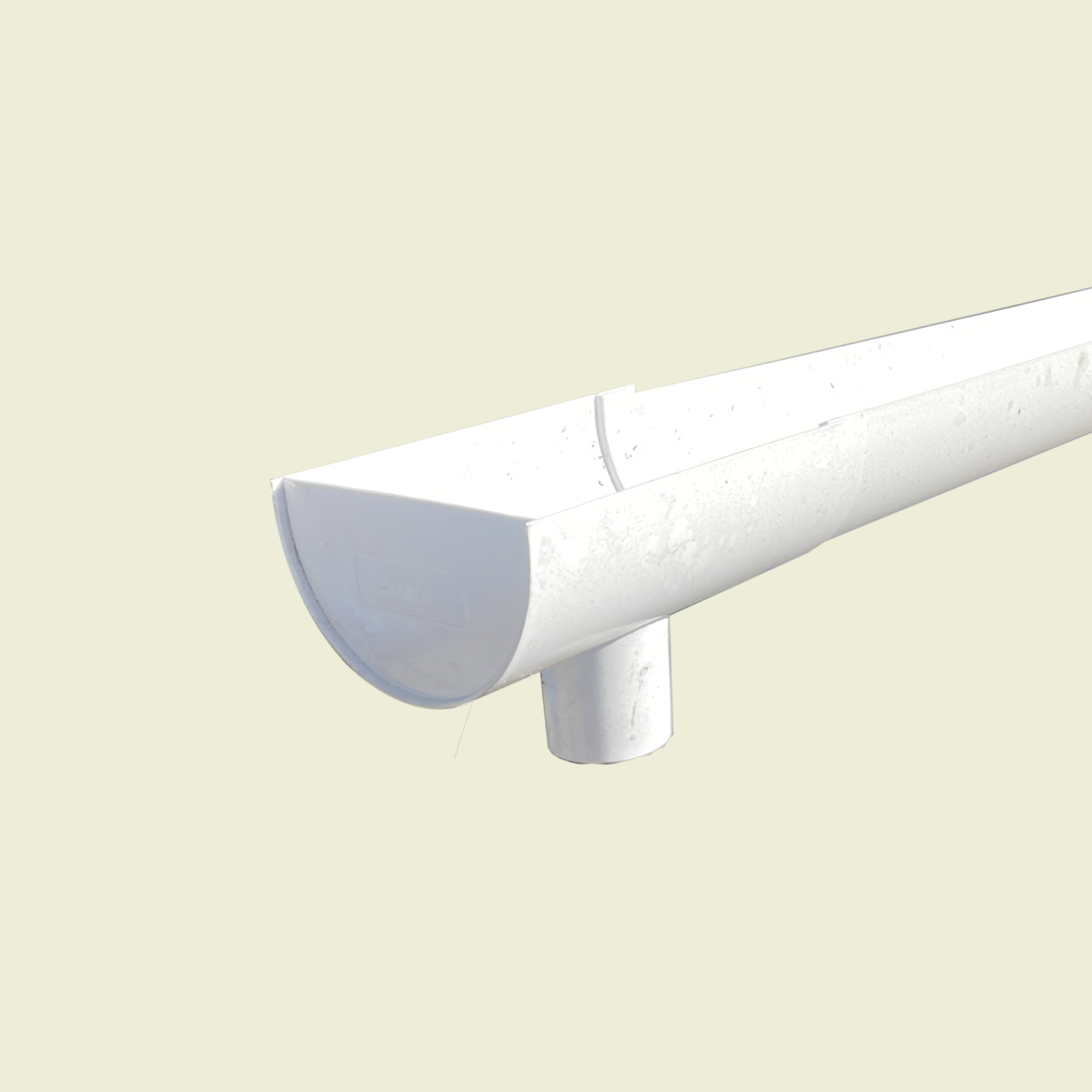 6″ Round PVC Guttering w/ Stop & Down Outlet 2″ • Samaroo's Materials