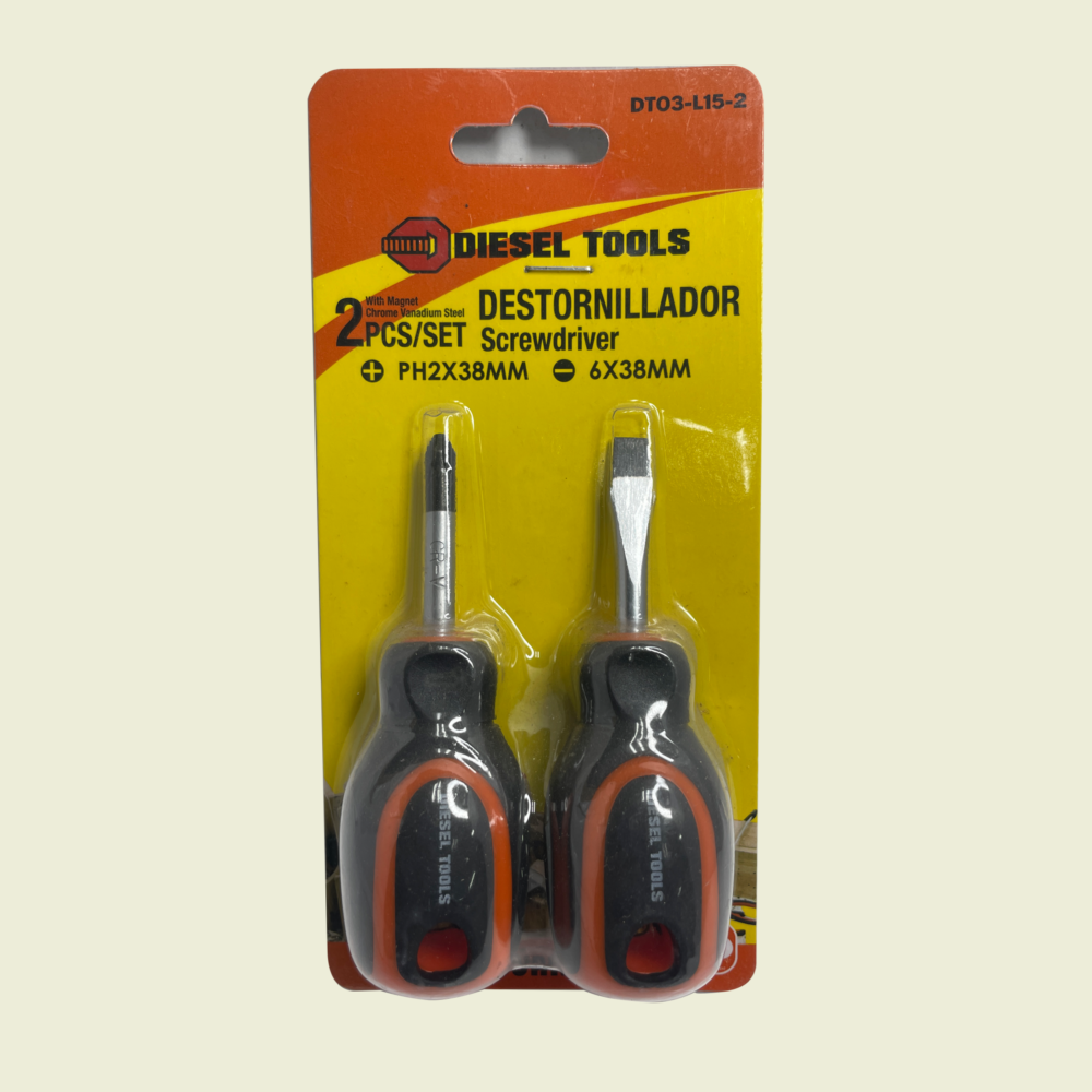 Diesel Tools 2PC Stubby Screwdriver Set Trinidad