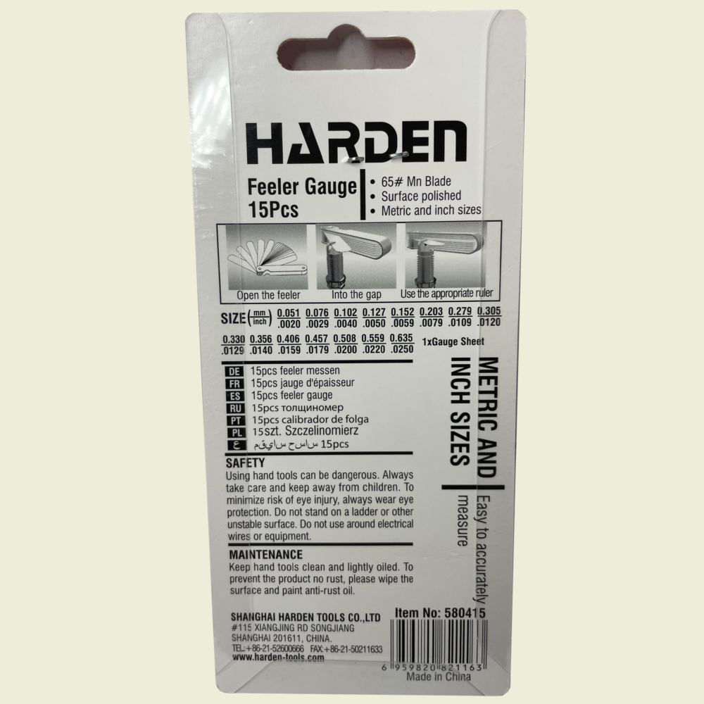 Harden 15Pcs Feeler Gauge Trinidad