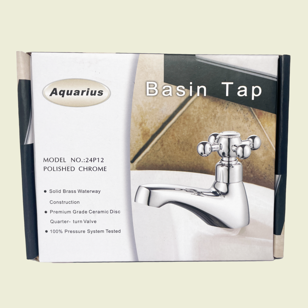 Aquarius-24P12 Polished Chrome Basin Tap Trinidad