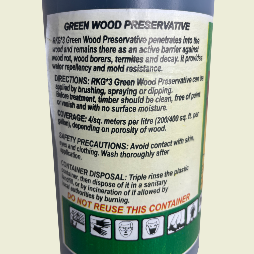 Rkg3 Green Liquid Wood Preservative 1L Trinidad