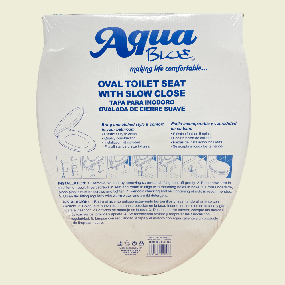 Aqua Blue Soft Close Toilet Seat Oval Trinidad