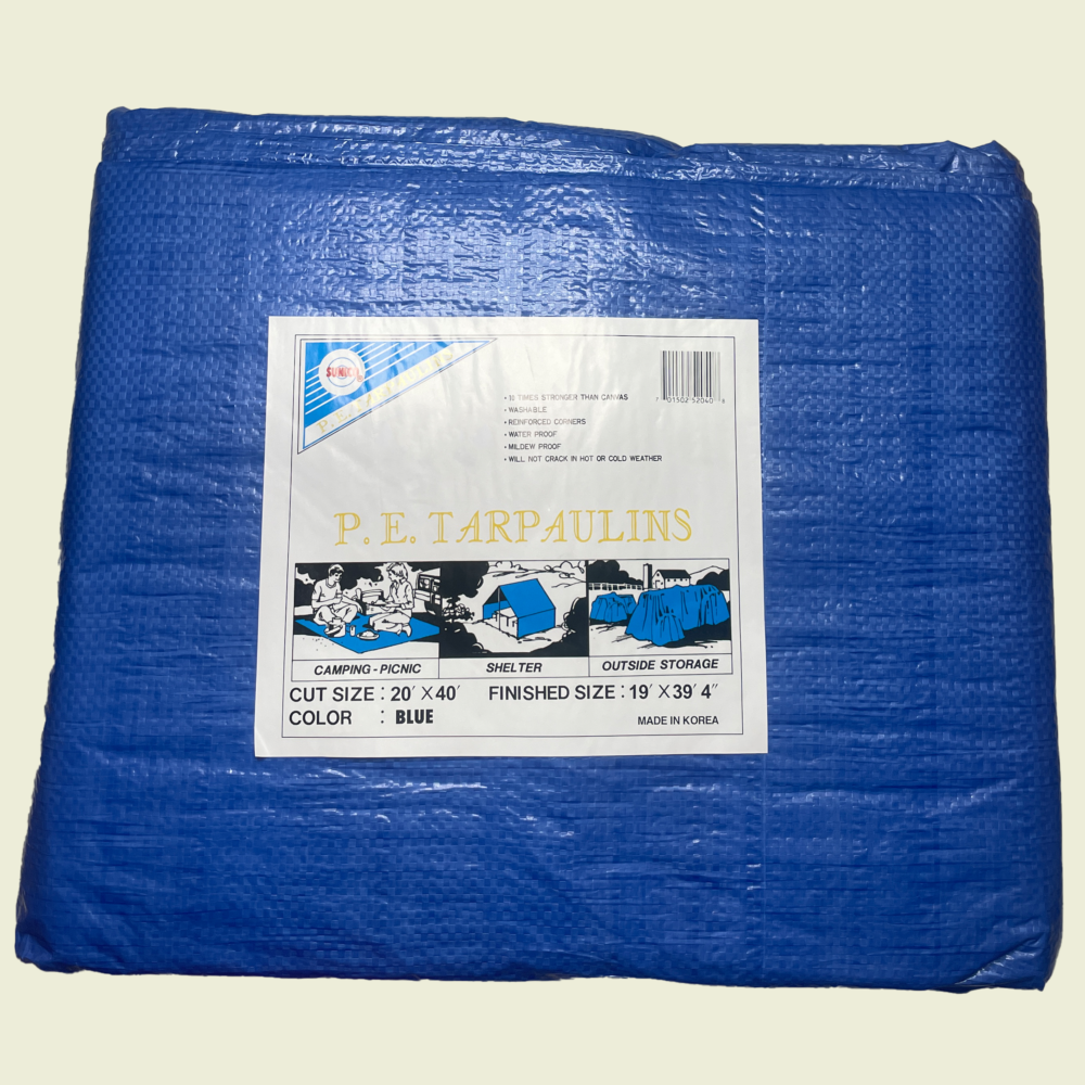 P.E. Blue Tarpaulin 20ft x 40ft Trinidad