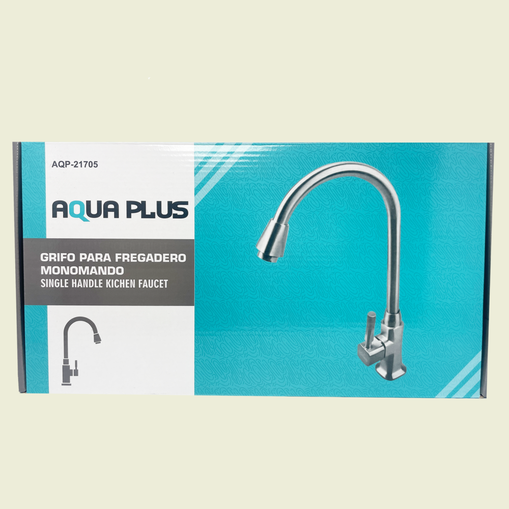 Aqua Plus Single Handle Goose Neck Kitchen Faucet Trinidad