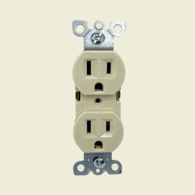 Ivory Duplex Grounding Outlet 15A-125V Trinidad