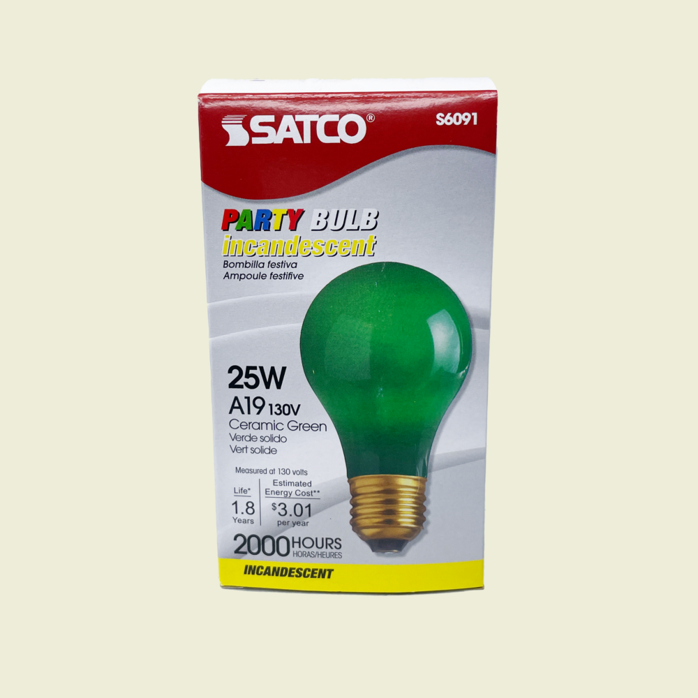 Satco 25w Green Incandescent Party Bulb Trinidad