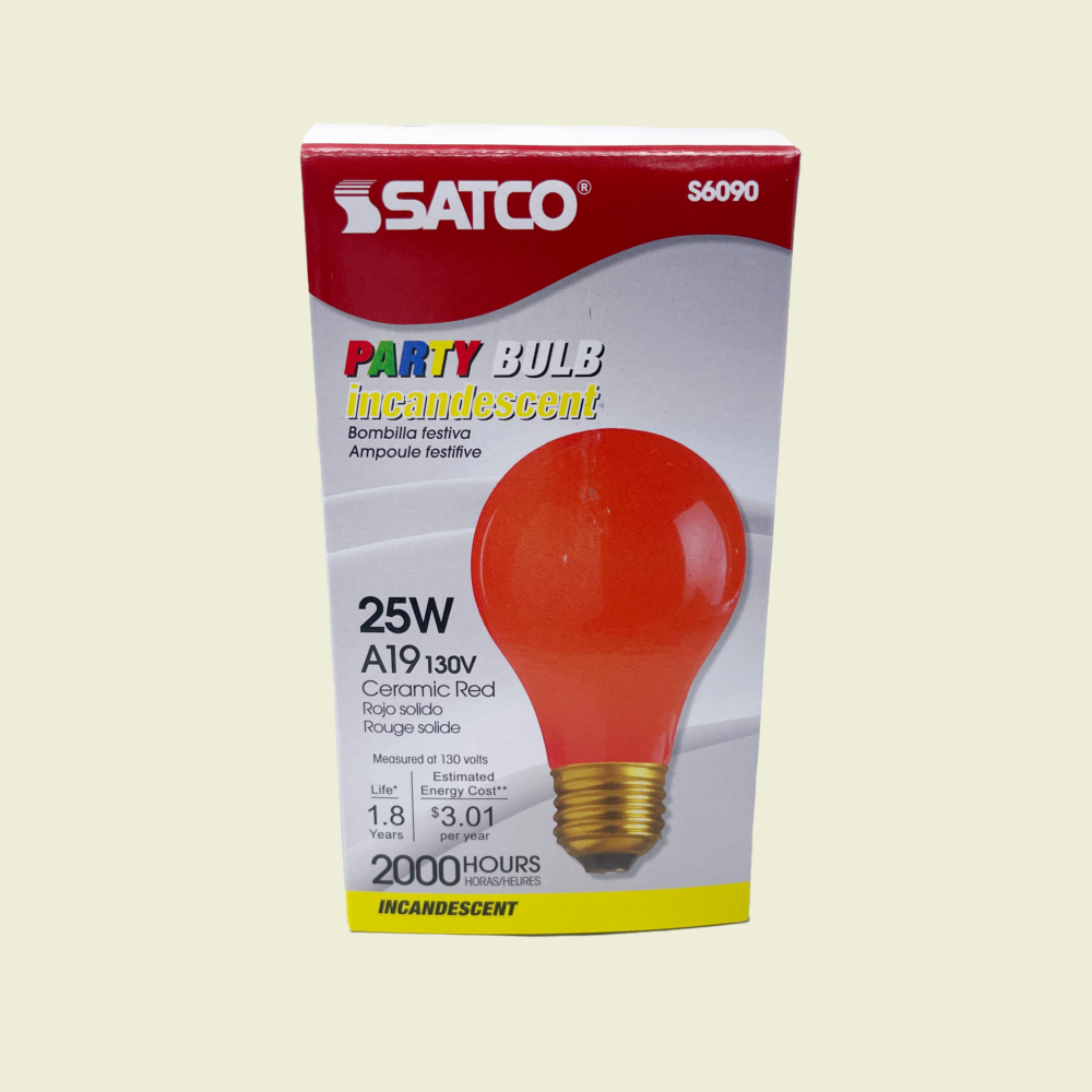 Satco 25w Red Incandescent Party Bulb Trinidad