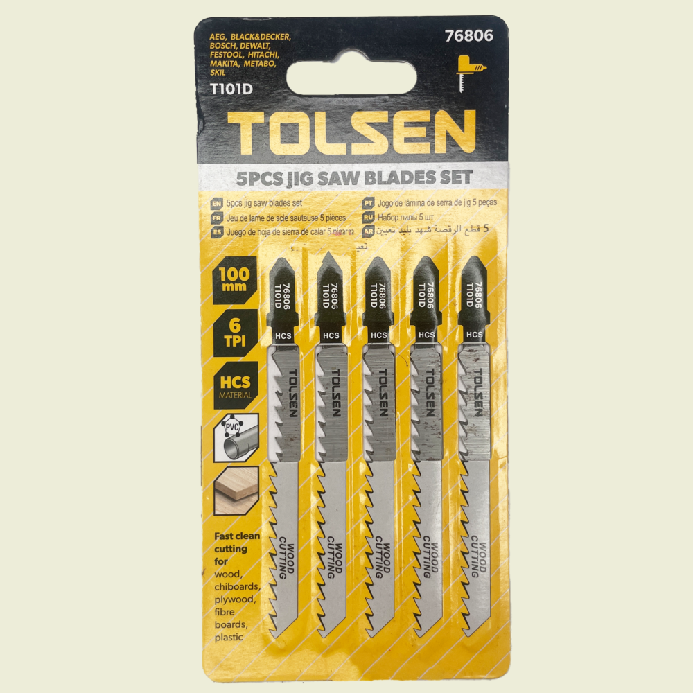 Tolsen 5Pcs Wood Jig Saw Blade Set Trinidad