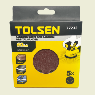 Tolsen 60 Grit Orbital Sander Disc 5Pcs Trinidad