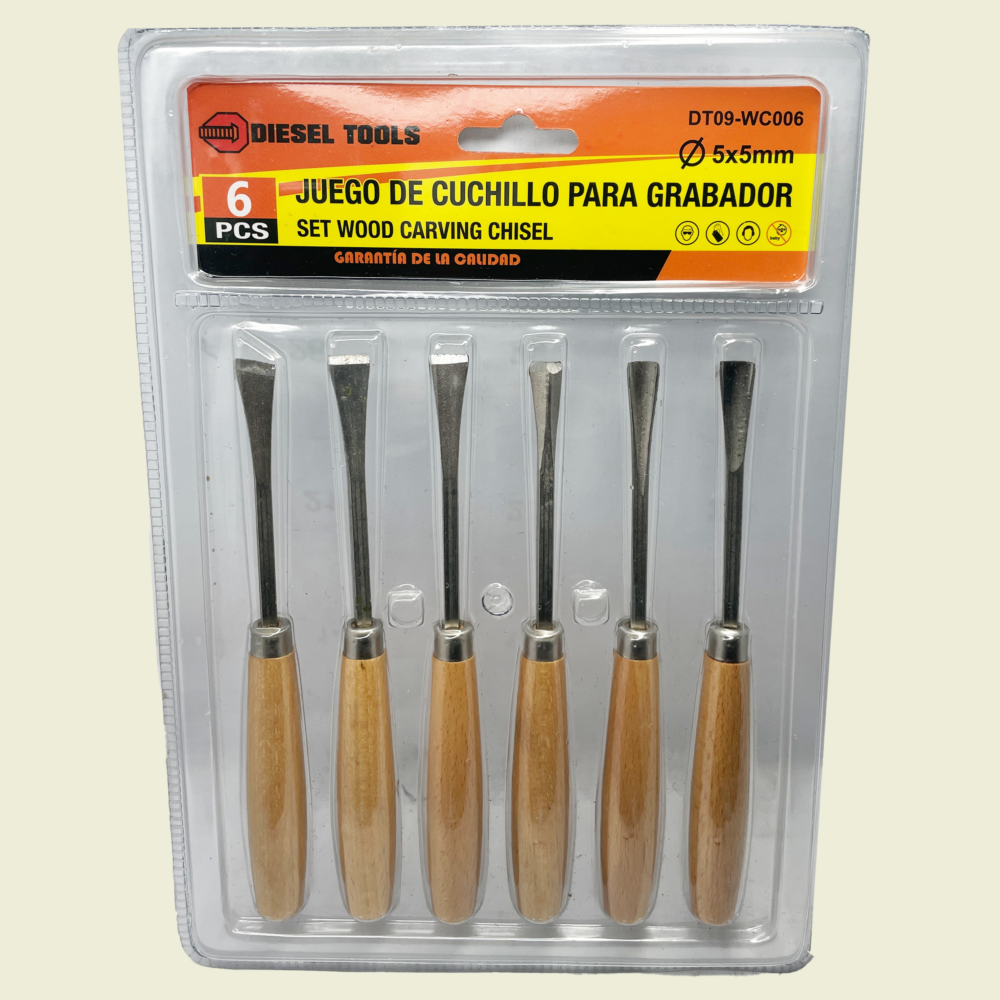 Diesel Tools 3/16" 6pc Wood Chisel Set Trinidad