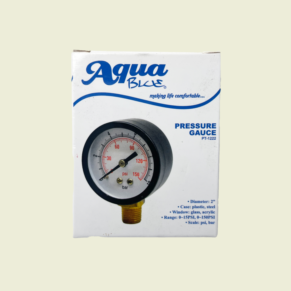 Aqua Blue ¼" Pump Pressure Gauge Trinidad