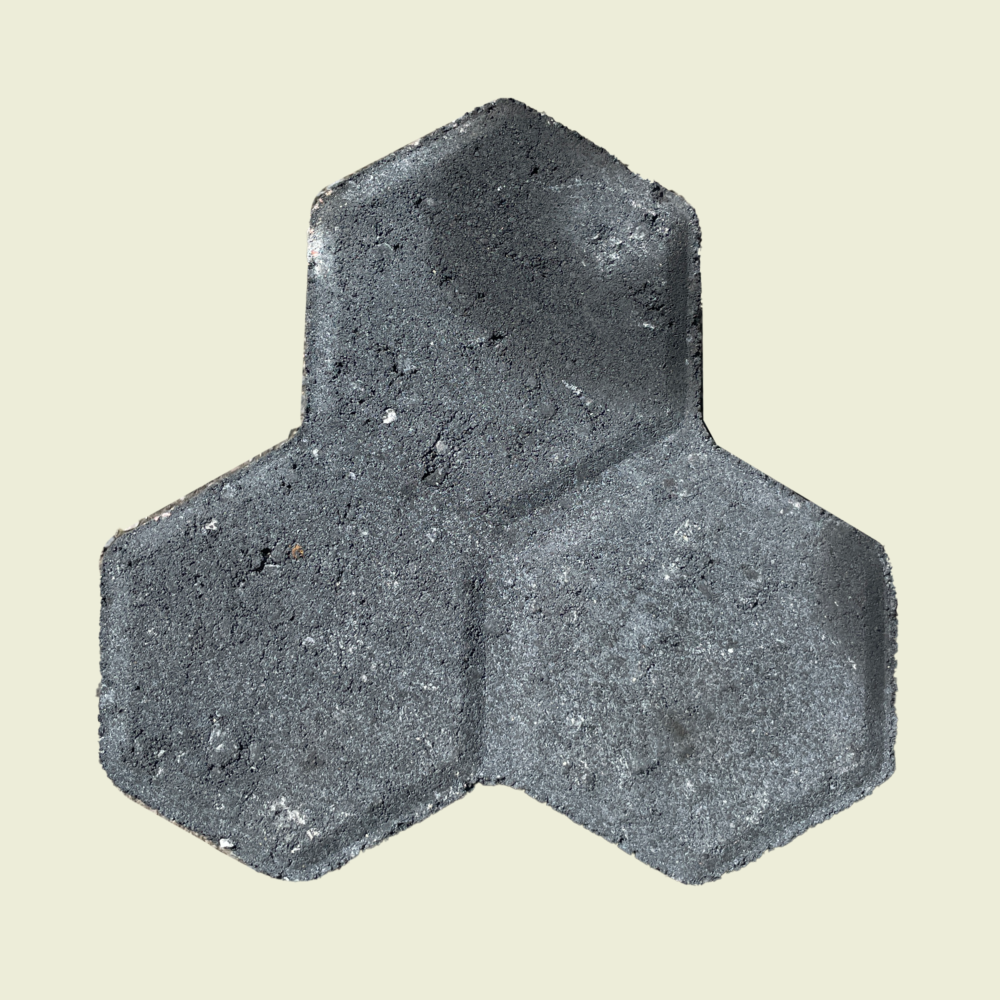 Tri-Hex Paver 80mm Black Trinidad