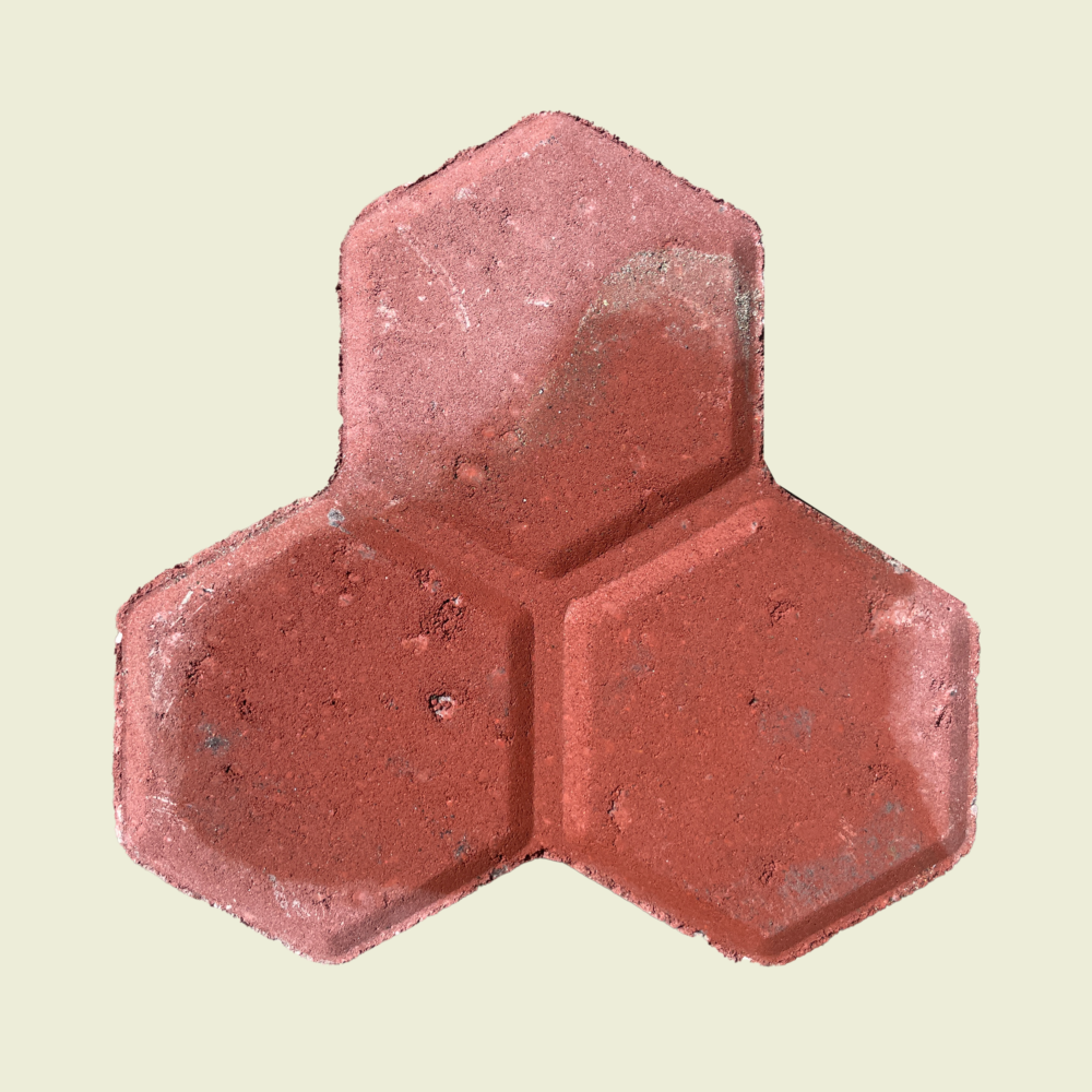 Tri-Hex Paver 80mm Red Trinidad