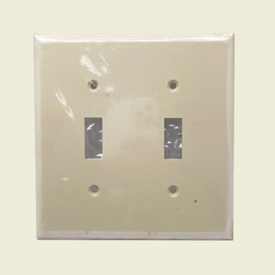 4" x 4" Ivory Double Toggle Switch Cover Trinidad