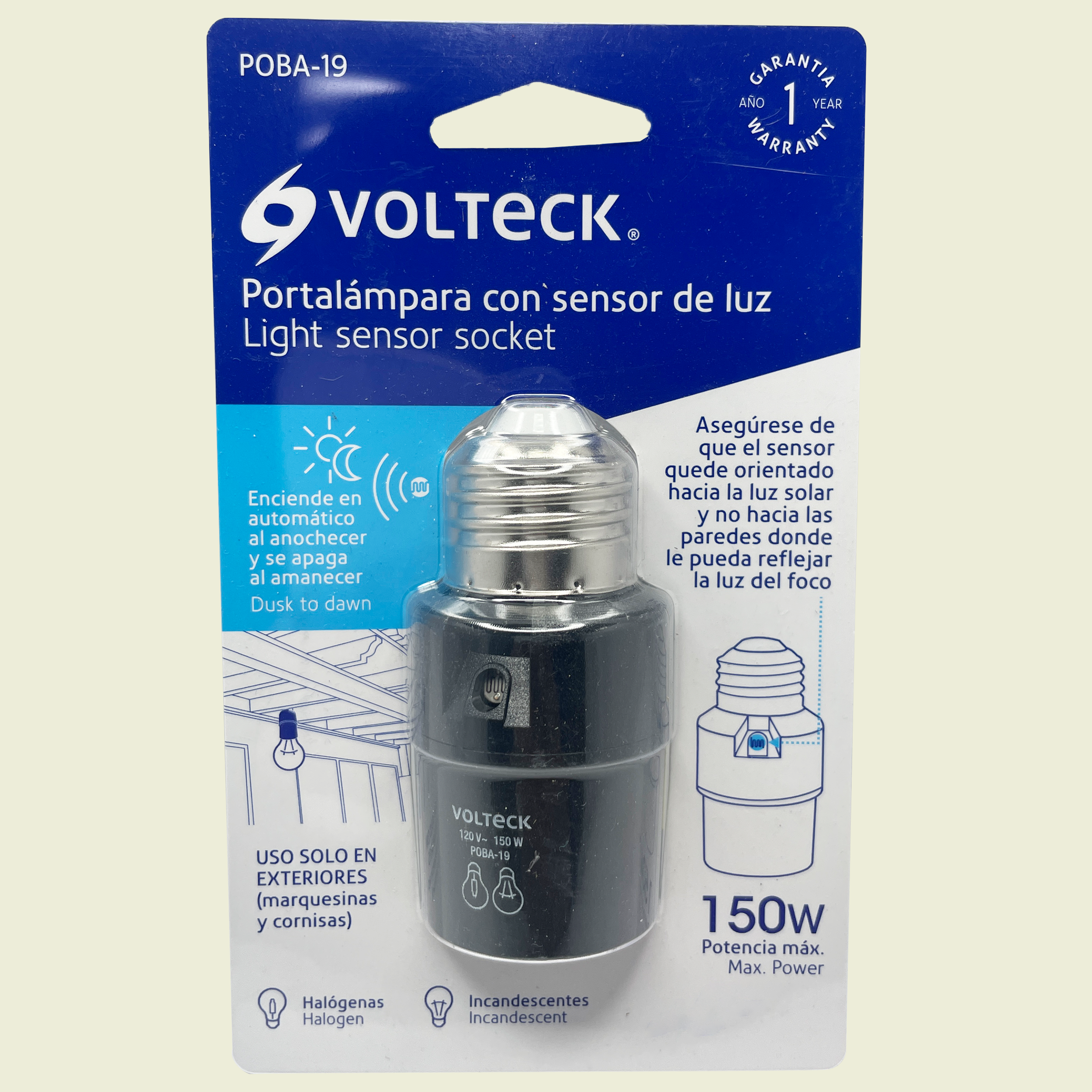 Volteck Light Sensor Socket 150W Trinidad