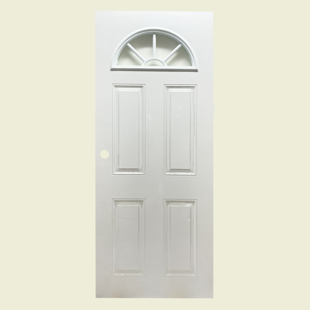 32" x 80" Glass Arch Steel Panel Door Trinidad