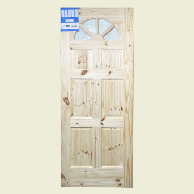 32" x 80" Glass Arch Wood Panel Door Trinidad