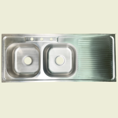 Double Basin Single Drainboard RHS Stainless Steel Kitchen Sink Trinidad