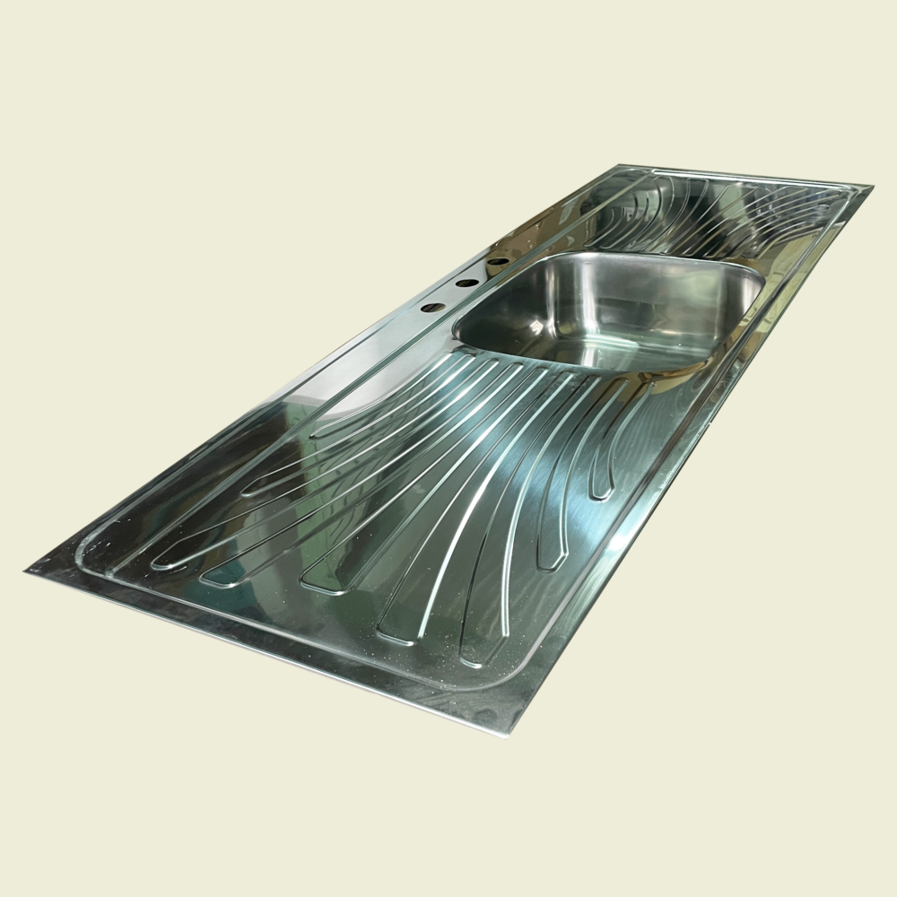 Aqua-Plus Single Basin Double Drainboard Stainless Steel Kitchen Sink Trinidad