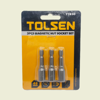 Tolsen 3Pcs ¼" Magnetic Nut Socket Set Trinidad