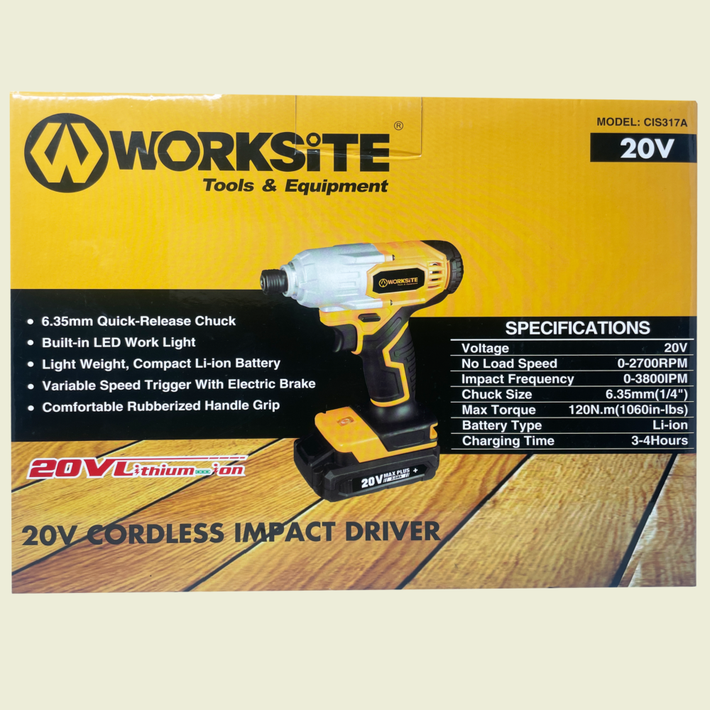 Worksite 20V Cordless Impact Driver Trinidad