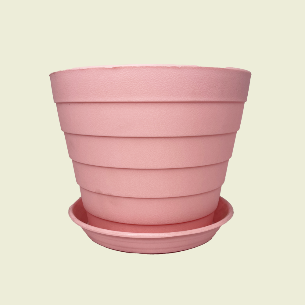 8" Modern Pink Planter with Saucer