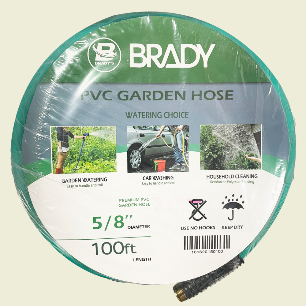 Brady PVC Garden Hose 5/8" x 100ft Trinidad