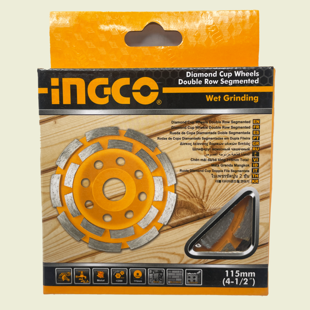 INGCO 4-1/2" Double Row Diamond Cup Wheel