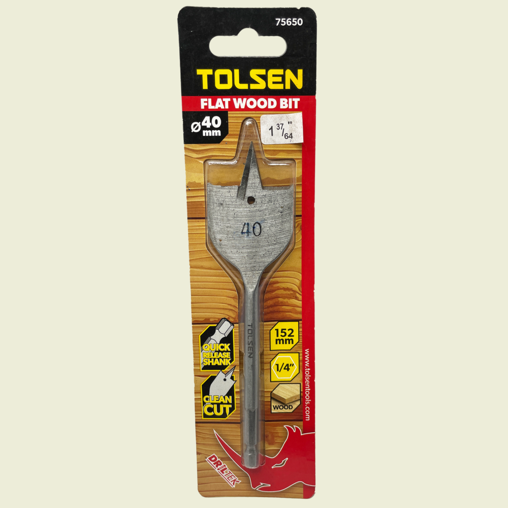 Tolsen 40mm Flat Wood Bit Trinidad