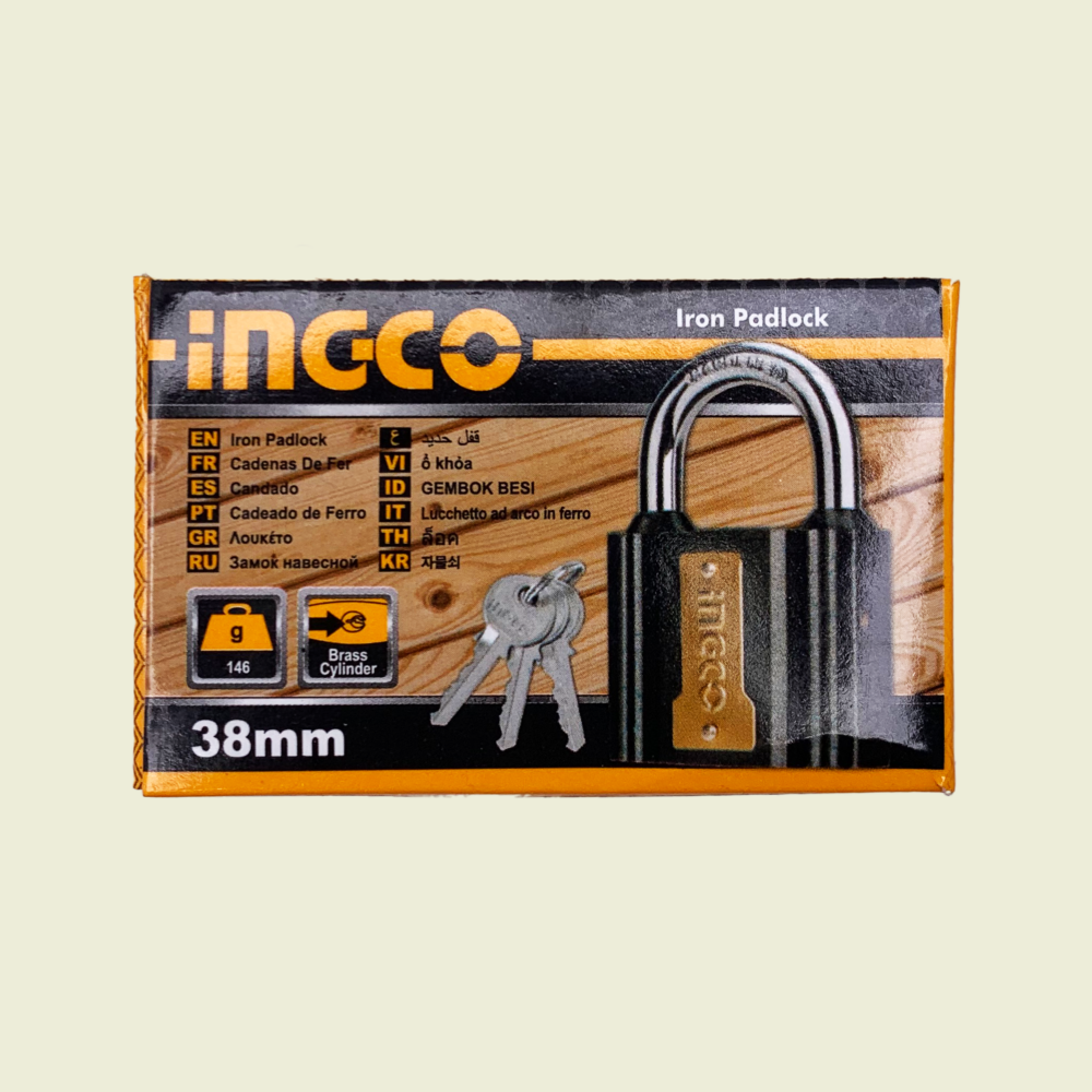 Ingco 38mm Iron Padlock with Brass Cylinder Trinidad