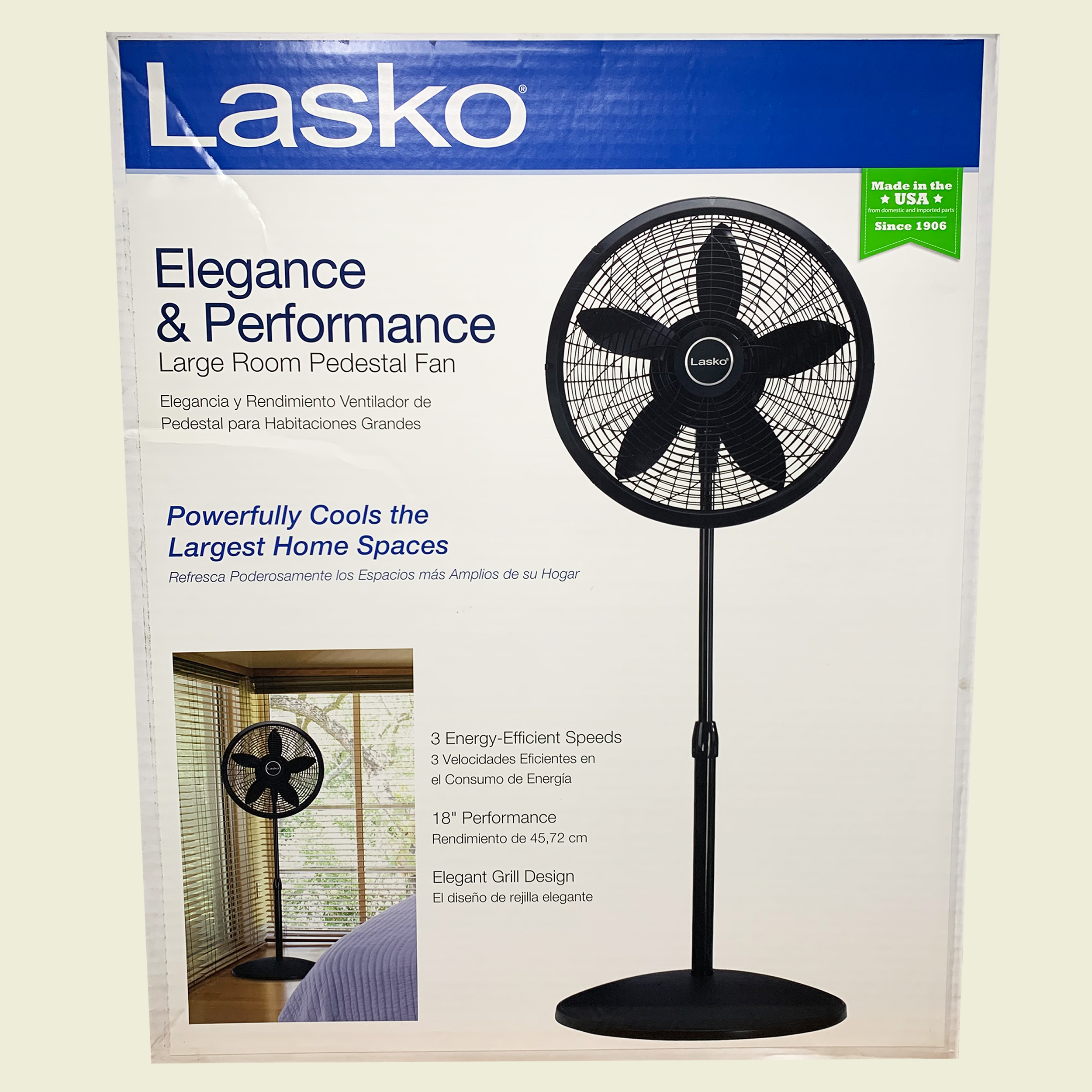 Lasko 18" Large Room Pedestal Fan Trinidad