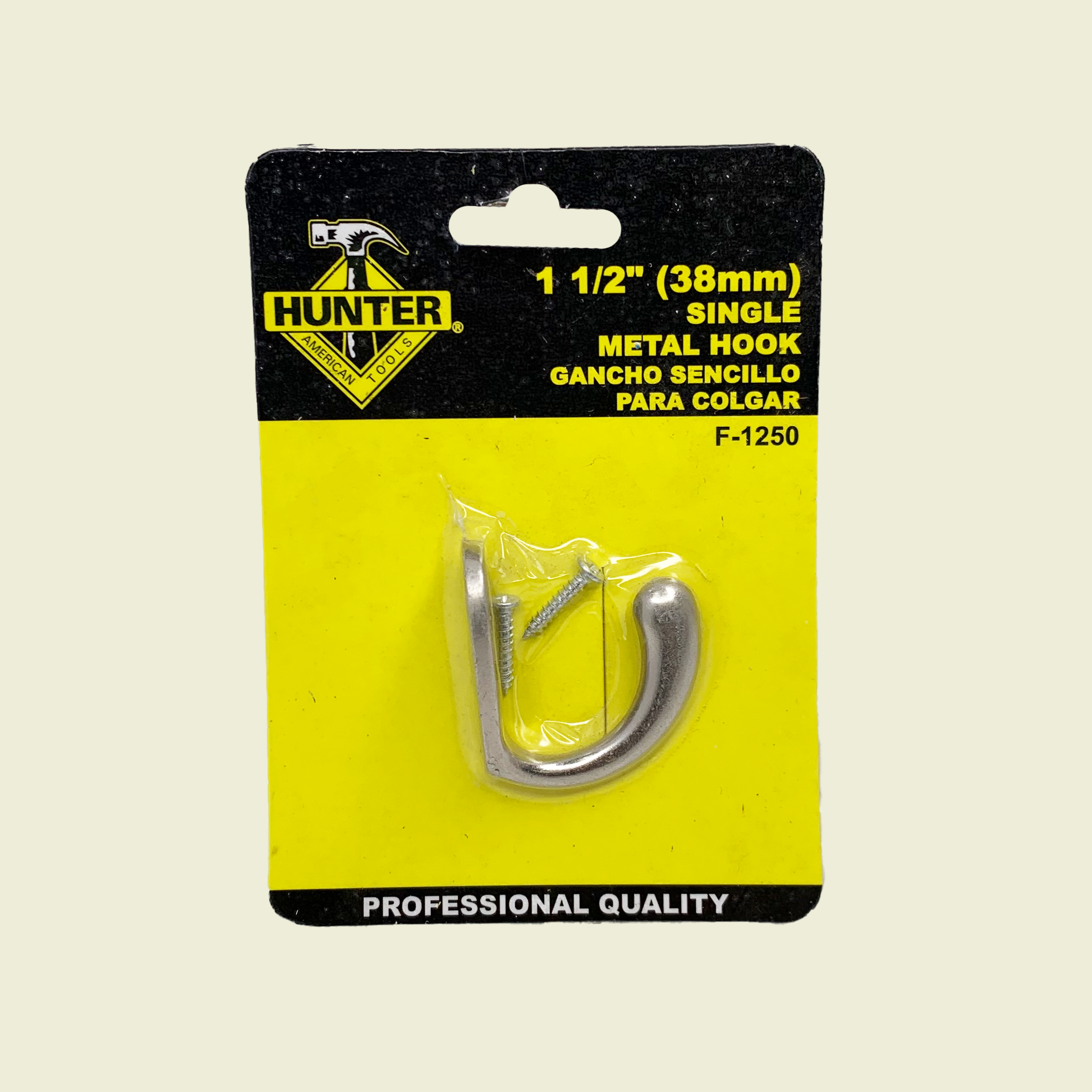 Hunter 1-1/2" (38mm) Single Metal Hook F-1250 Trinidad
