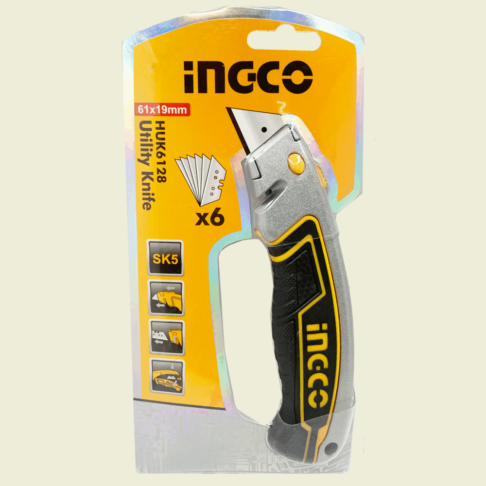 INGCO Utility Knife with 6 Replacement Blades Trinidad