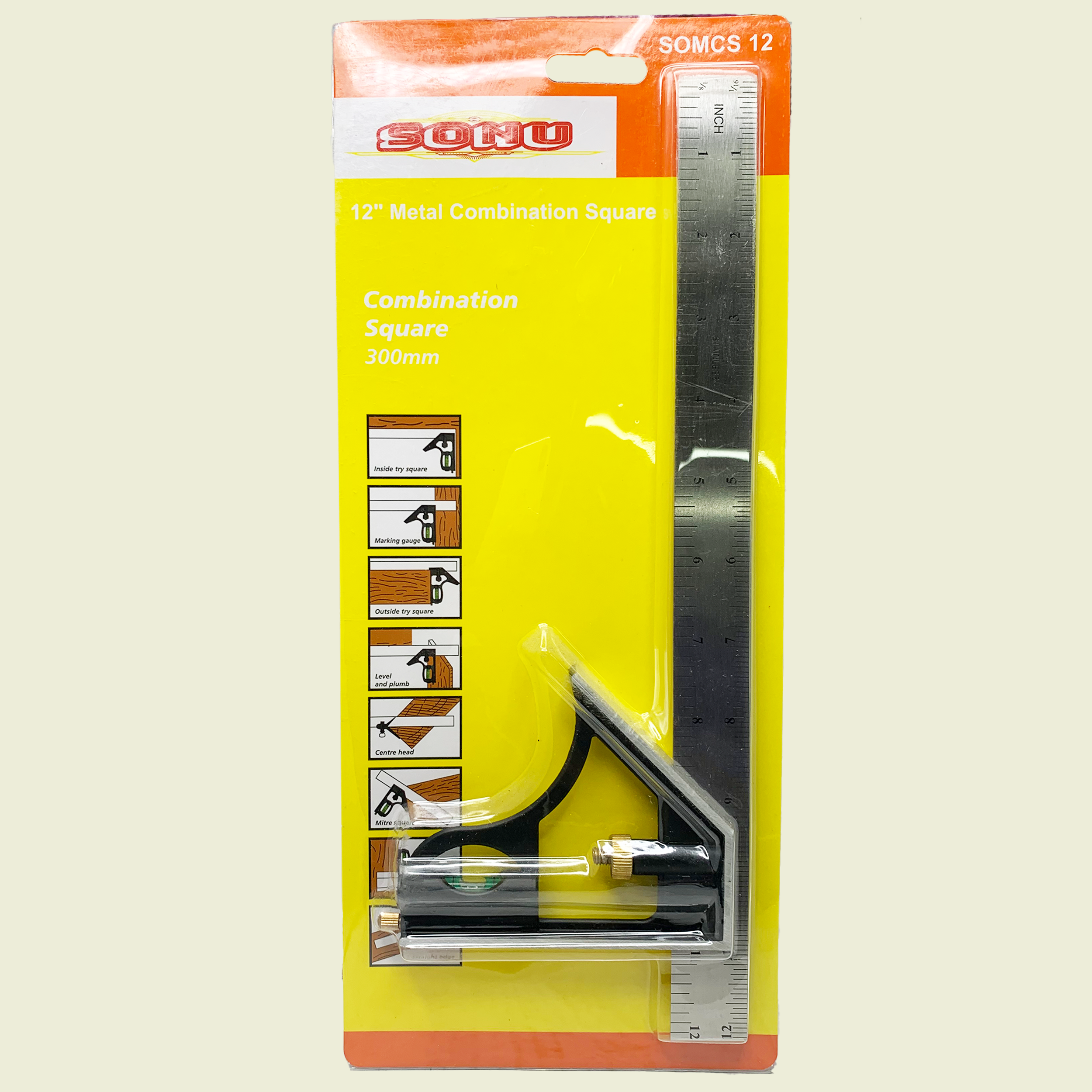 Sonu 12" Metal Combination Square Trinidad