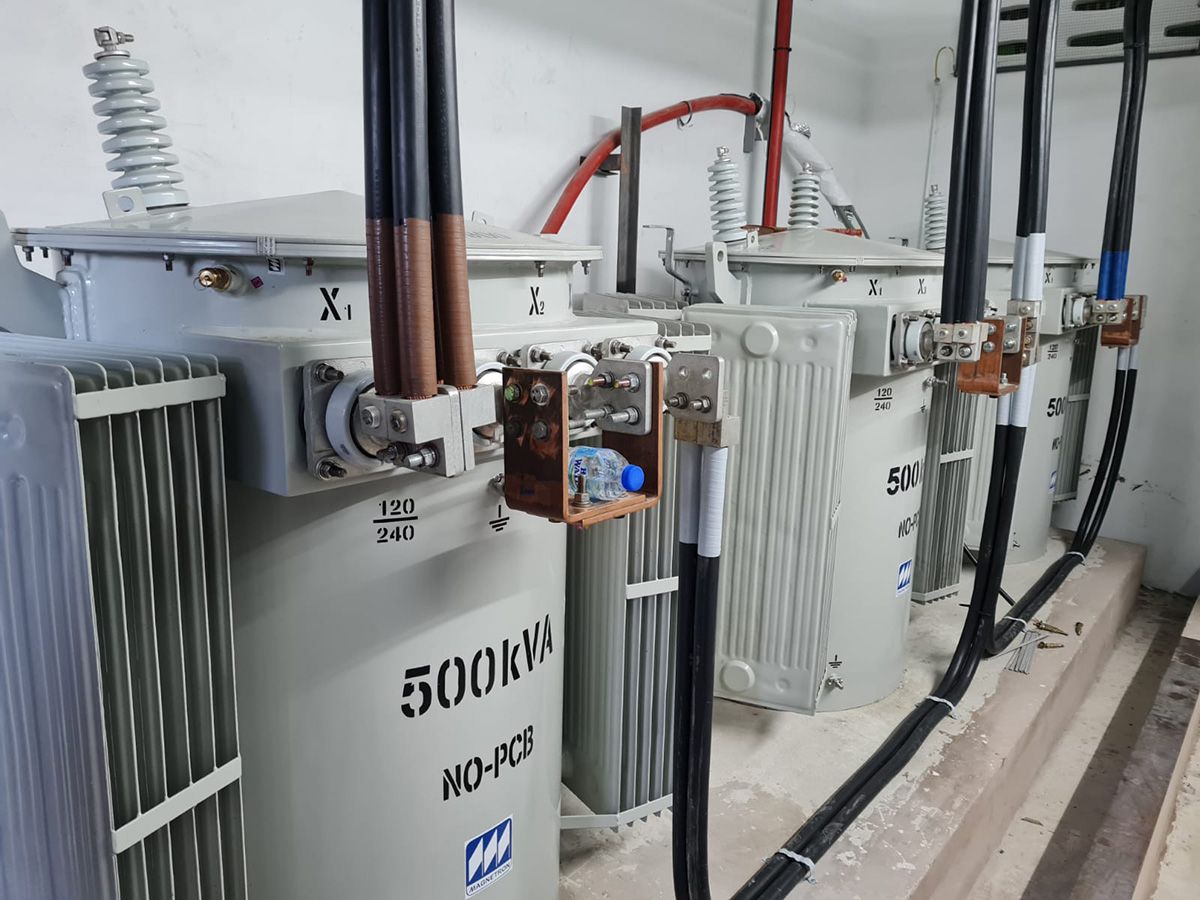 Three 500 kVA transformers with HV terminations